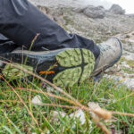 the tread on the bottom of a hiking boot